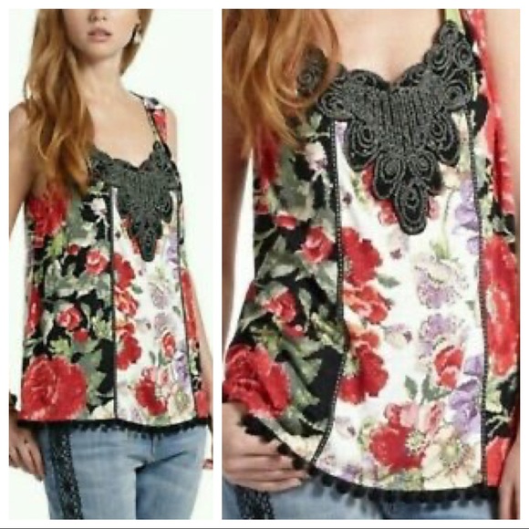 Meadow Rue Anthropologie Tank Pixelated Rose Top - Picture 8 of 8